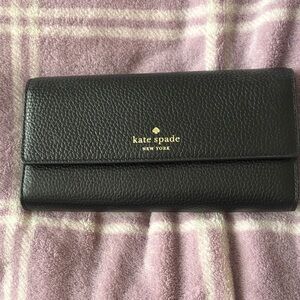 Kate Spade Black Pebbled Leather Wallet